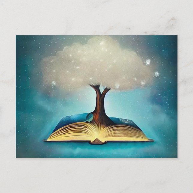 Carte Postale Arborescence du cloud et livre ouvert (Devant)