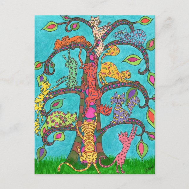 Carte Postale Arbre à chat (Devant)