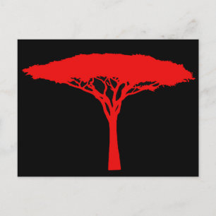 Carte Postale Arbre à parapluies rouges