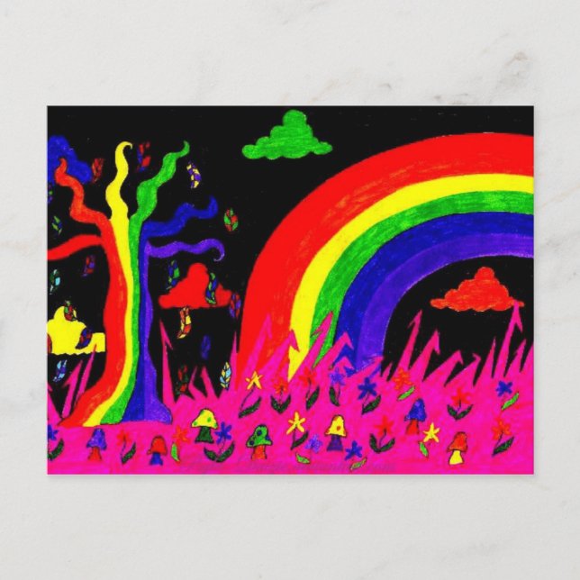 Carte Postale Arbre arc-en-ciel (Devant)