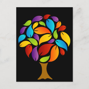 Carte Postale Arbre aux feuilles colorés
