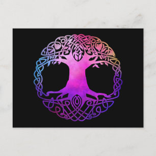 Carte Postale Arbre Celtique coloré de la vie