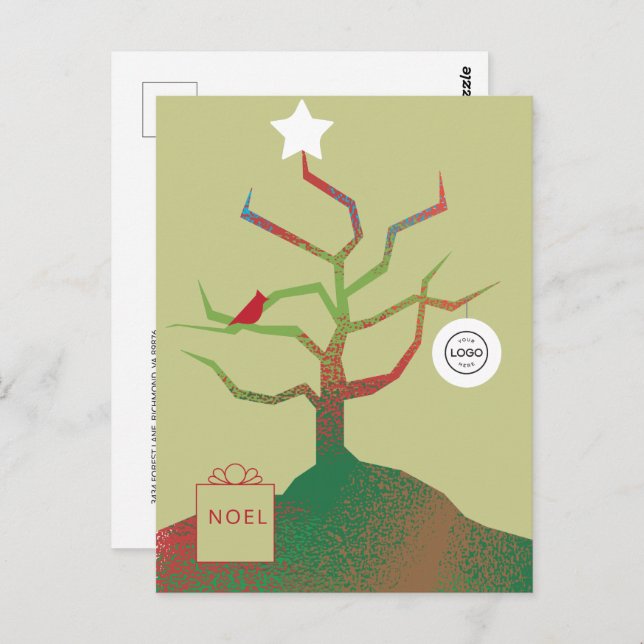 Carte postale Arbre d'art de Noël (Devant / Derrière)