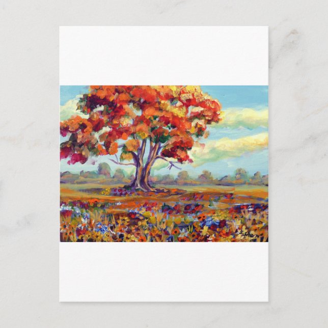 Carte Postale Arbre d'automne (Devant)