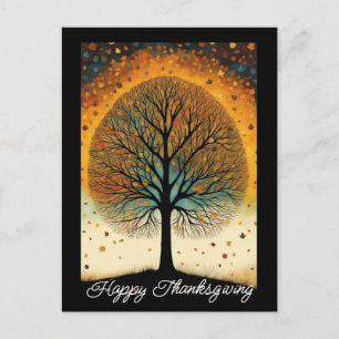 Carte Postale Arbre d'automne Art de Vacances Thanksgiving