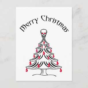 Carte Postale Arbre de Noël au crâne