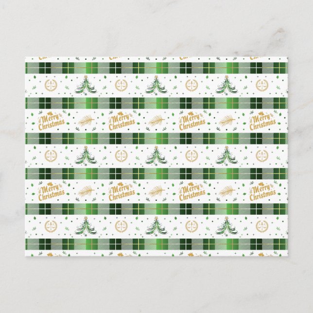 Carte Postale Arbre de Noël Avocat - Balance de la Justice (Devant)