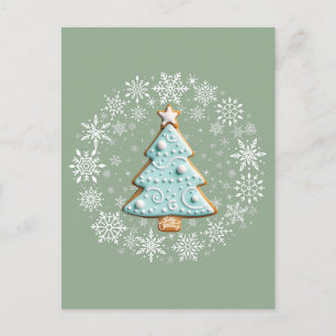 Carte Postale Arbre de Noël Blanc Noël, pain d'épices Cookie