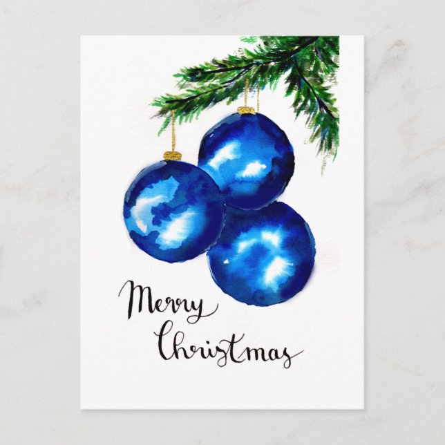 Carte Postale Arbre de Noël bleu (Devant)