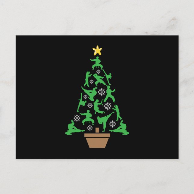 Carte Postale Arbre de Noël d'arts martiaux féminins - Filles Ka (Devant)