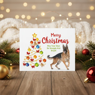 Carte postale Arbre de Noël du berger allemand