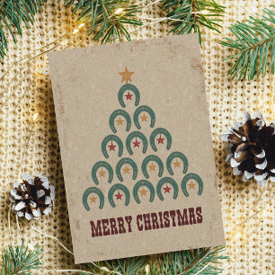 Carte Postale Arbre de Noël en fer à cheval rustique