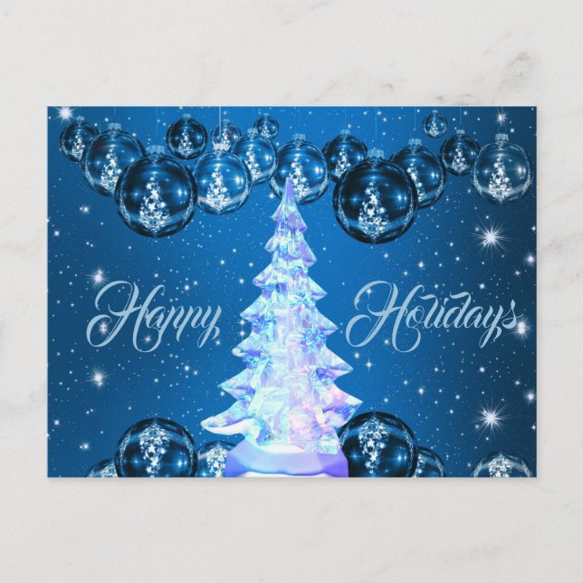 Carte Postale Arbre de Noël en verre blanc (Devant)