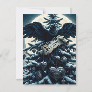 Carte Postale Arbre de Noël gothique Nevermore Raven