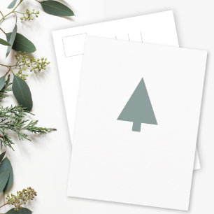 Carte Postale Arbre de Noël minimal   Sage Vert Nettoyage Simple