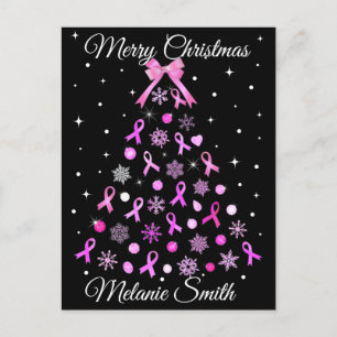 Carte Postale Arbre de Noël Pink Ribbon