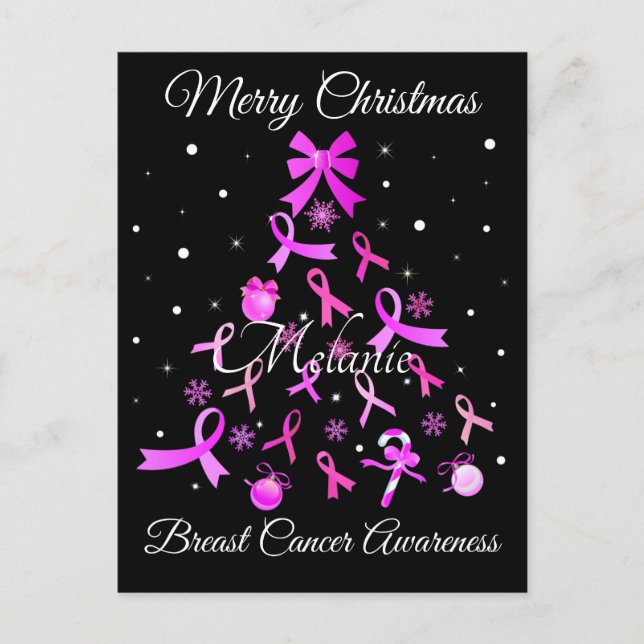 Carte Postale Arbre de Noël rose (Devant)