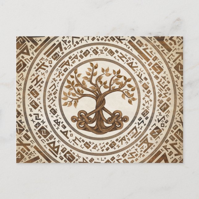 Carte Postale Arbre de vie à nœud celtique - Yggdrasil (Devant)