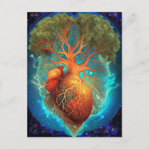 Carte Postale Arbre De Vie Coeur Surréaliste Nature Art