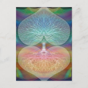 Carte Postale Arbre de vie Coeurs arc-en-ciel