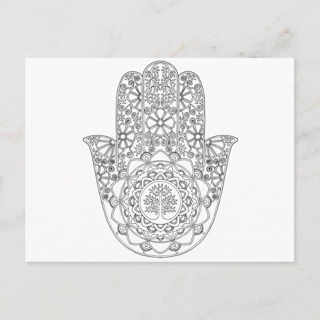 Carte Postale Arbre de vie de Hamsa (Devant)