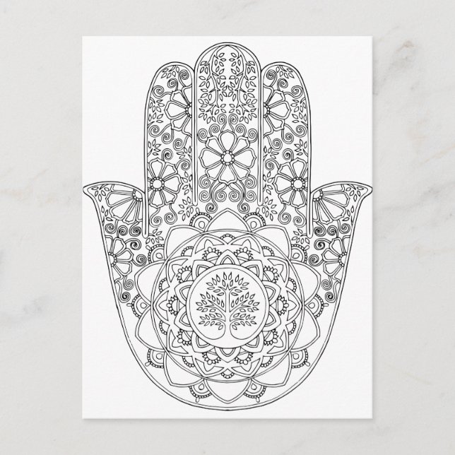 Carte Postale Arbre de vie de Hamsa (Devant)