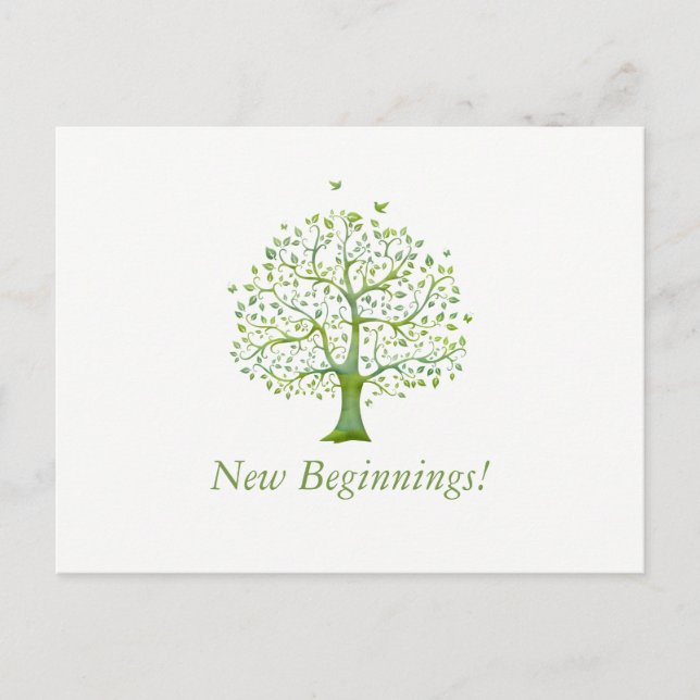 Carte Postale Arbre de vie, Merci de mariage élégant (Devant)