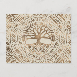 Carte Postale Arbre de vie - Yggdrasil Runic Motif