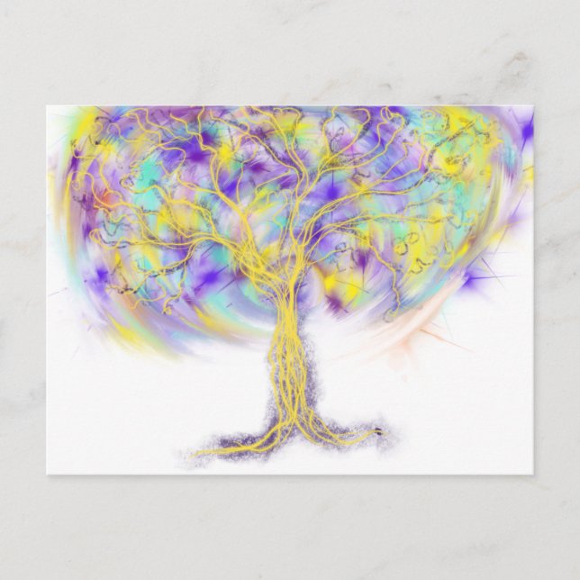 Carte Postale Arbre D'Or De La Vie Art Prophétique Chrétien Mode (Devant)