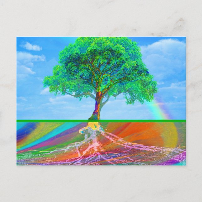 Carte Postale Arbre du bonheur de vie (Devant)