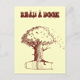 Carte Postale Arbre et livre