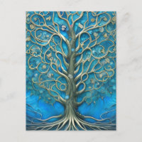 Arbre floral bleu complexe de la vie Graphique