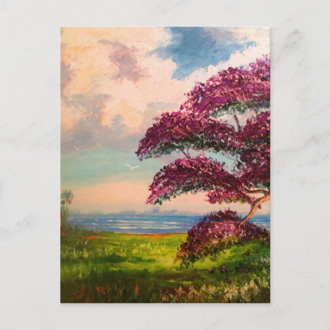Carte Postale Arbre Jacaranda coloré (Devant)