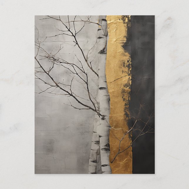 Carte Postale Arbre paysager d'hiver rustique (Devant)