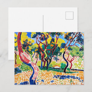 Carte Postale Arbres à Collioure   André Derain  