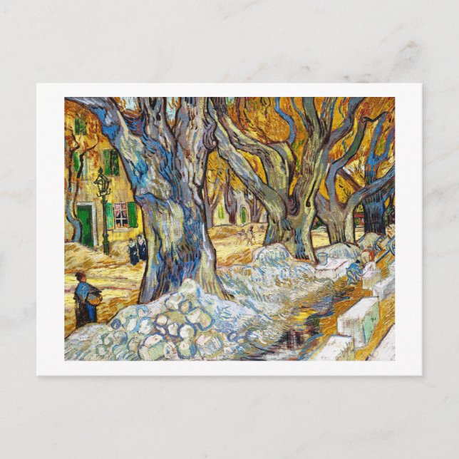 Carte Postale Arbres à grandes voies par Vincent Van Gogh (Devant)