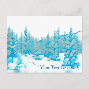 Carte Postale Arbres bleus neigeux
