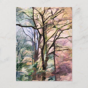 CARTE POSTALE ARBRES D'AUTOMNE ABSTRAITS