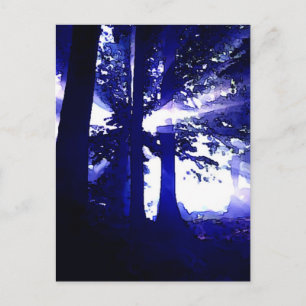 Carte Postale Arbres de nuit bleus