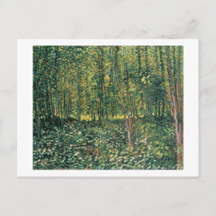 Carte Postale Arbres de Vincent van Gogh   et broussaille, 1887