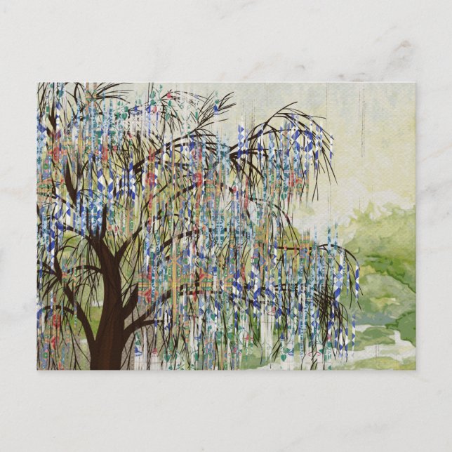 Carte Postale Arbres peints Composition de l'Art numérique (Devant)