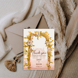 Carte Postale Arc de Jardin Rustique Mariage à la Campagne Merci