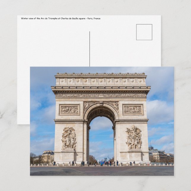 Carte Postale Arc de Triomphe à Paris, France (Devant / Derrière)