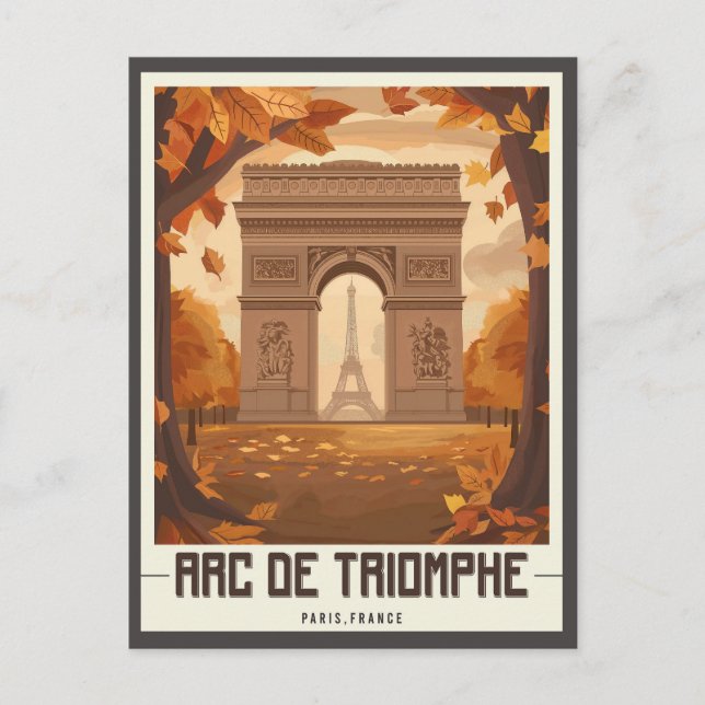 Carte Postale Arc de Triomphe de Paris Vintage (Devant)