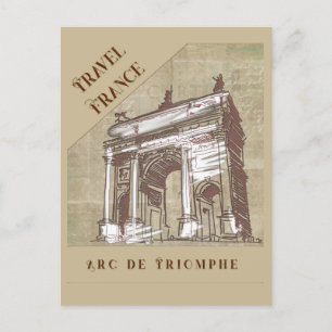 Carte Postale Arc De Triomphe vintage Paris France Travel