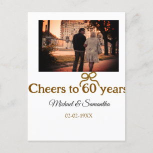 Carte Postale Arc doré pour 60 ans de mariage 
