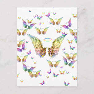 Carte Postale Arc-en-ciel Ange et Halos