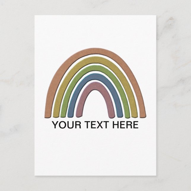 Carte Postale Arc-en-ciel avec Faux Rustic Paper Texture (Devant)