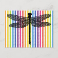Arc-en-ciel bandes libellule Bogue Insect Silhouet