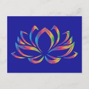 Carte Postale Arc-en-ciel couleurs lotus fleur Mindfult